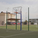 Баскетбольная стойка уличная одноопорная для игрового щита 1050х1800 мм вынос 1200 мм ZAVODSPORTA