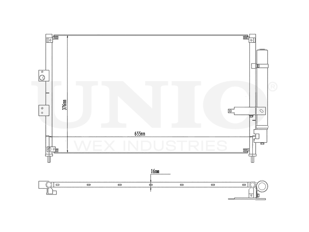Радиатор кондиционера UNIO RAD-30042