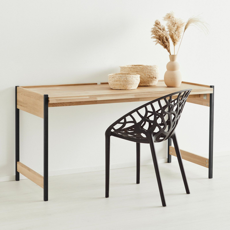 Стол компьютерный, 143х65х74, Айдельштедт, письменный, раскладной, в стиле лофт, массив дуба, MAKOSA