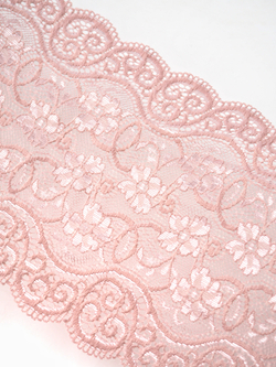 Эластичное кружево темный серебристый пион ширина 17.5 см