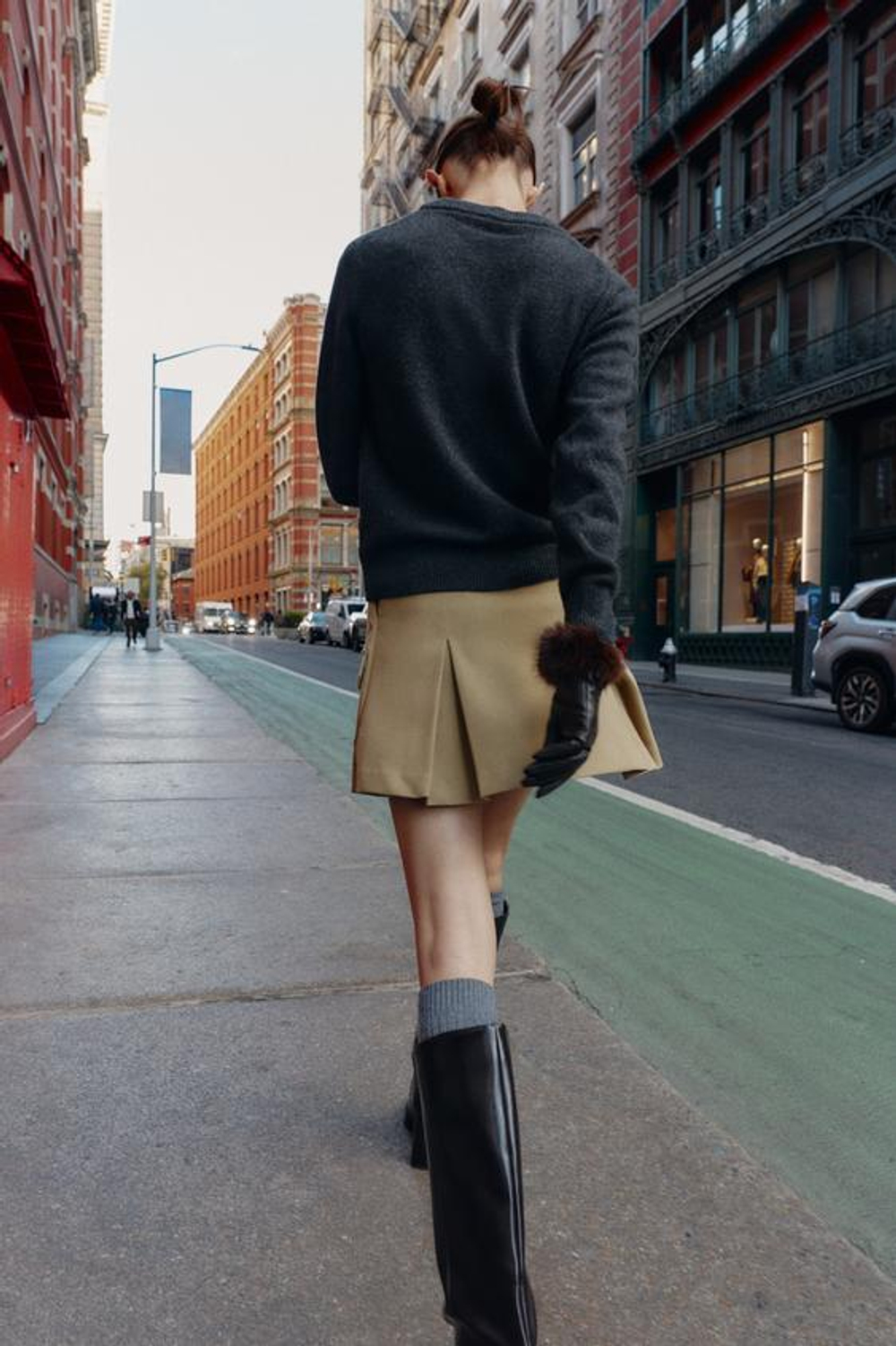 ZARA ЮБКА-ШОРТЫ КАРГО, СВЕТЛЫЙ ЖЕЛТО-КОРИЧНЕВЫЙ