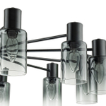 Светильник на штанге 12x40Вт, E14, металл/стекло, черный/хром