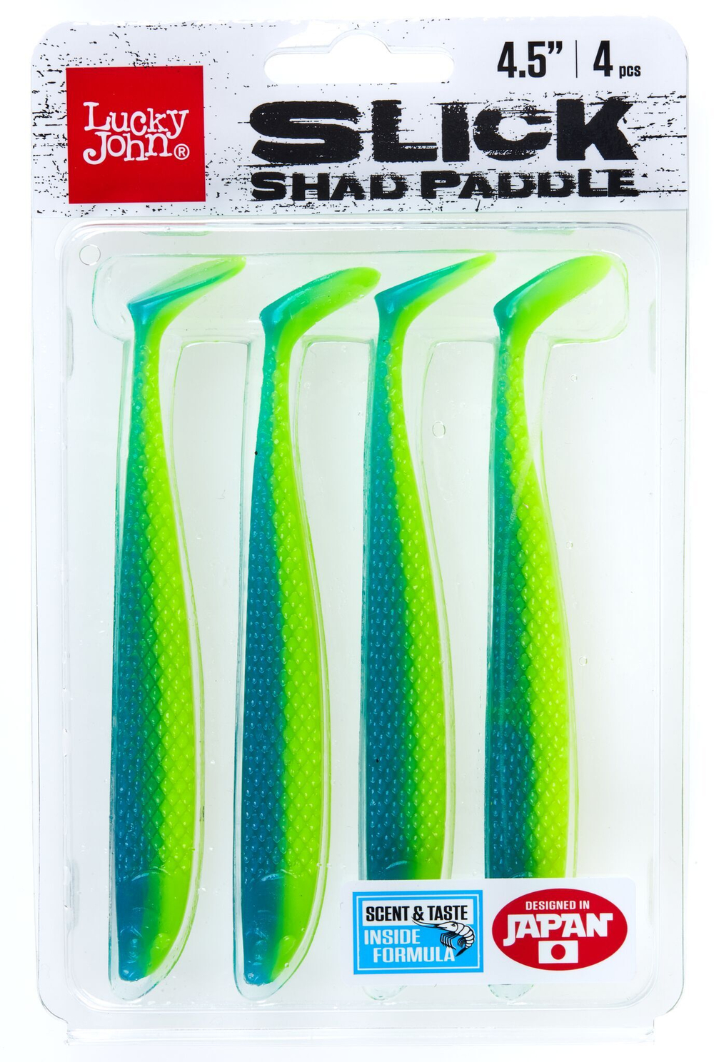 Виброхвосты съедобные Lucky John SLICK SHAD PADDLE 4.5in / цвет T57 / 4 шт.