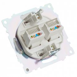 Розетка двойная Ethernet RJ-45 без рамки Stekker Катрин 50003