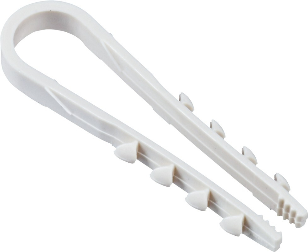 Дюбель-хомут 5-10 для круглого кабеля бел. (уп.100шт)