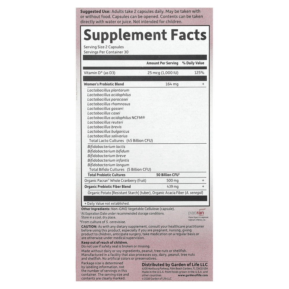 Garden of Life, Dr. Formulated Probiotics, Urinary Tract+, 60 вегетарианских капсул