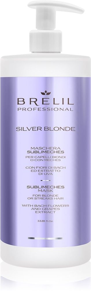 Brelil Numero Silver Blonde Sublimeches Mask - увлажняющая маска, нейтрализующая желтоватые оттенки /   1000  ml  / GTIN 8011935081738