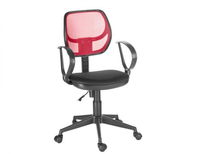 Кресло OLSS ФЛЕШ спинка красная черное сиденье В-14