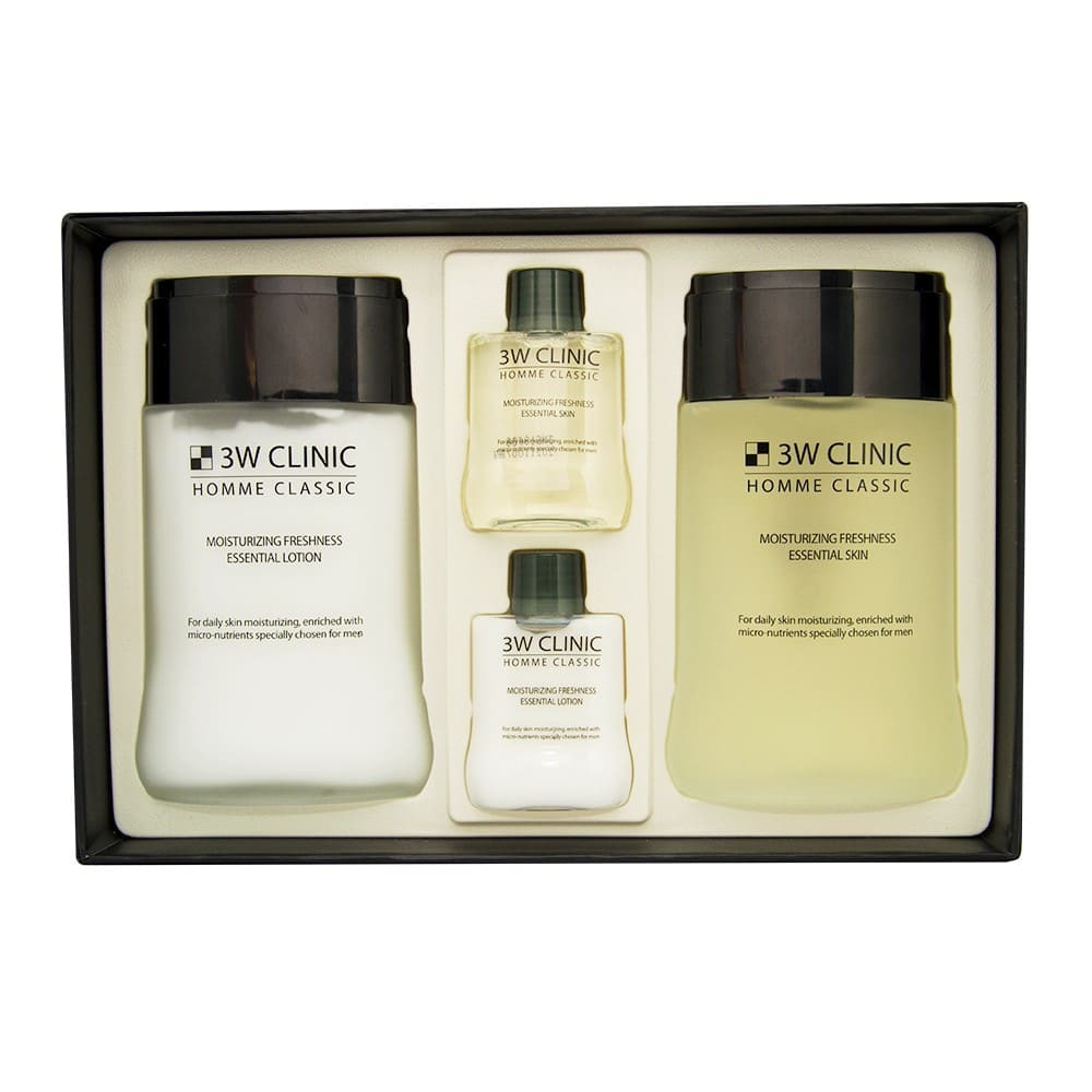 Набор для ухода за лицом 3W Clinic Homme Classic For Men Moisturizing Freshness Essential Skin 2 Set (тоник, лосьон)