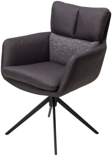 Стул LUIS 360 град. поворот Серый Maison 99# / OTE COBBLE 457 / черный каркас