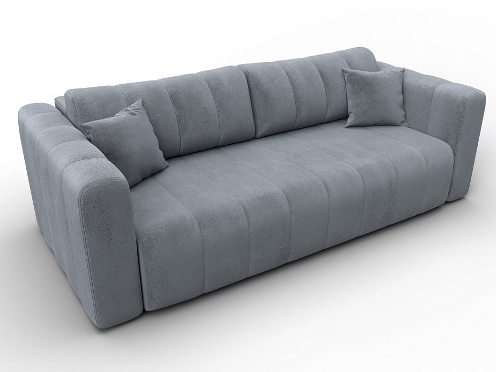 Диван прямой Лига-062 НПБ ВЕЛЮР TOWER 10 серый