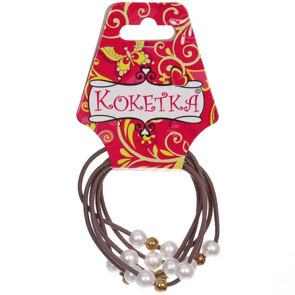 Резинки для волос 2шт «Грация», бусинки, микс 6цветов, d-5,5см