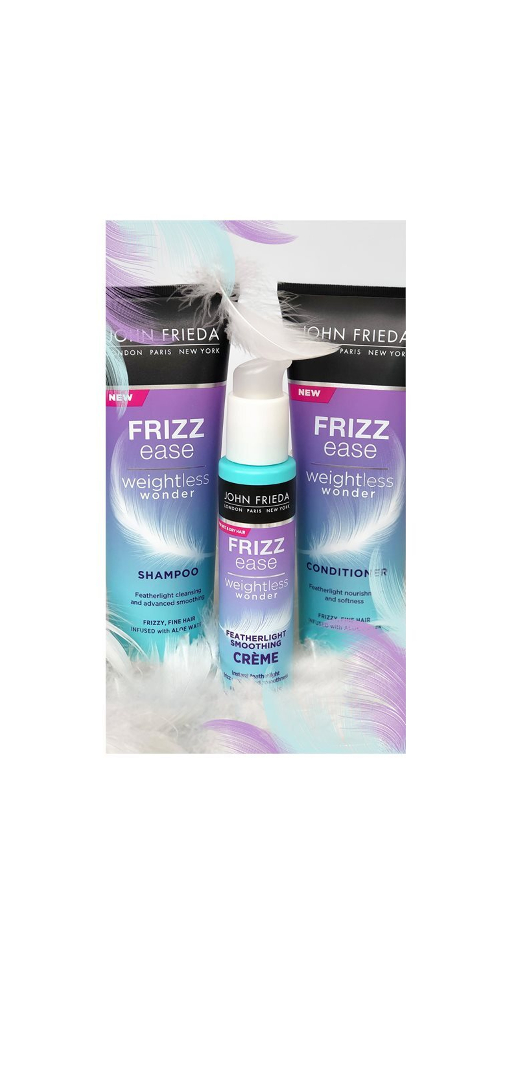 John Frieda Frizz Ease Weightless Wonder - увлажняющий кондиционер для непослушных и вьющихся волос /   250  ml  / GTIN 5037156258370