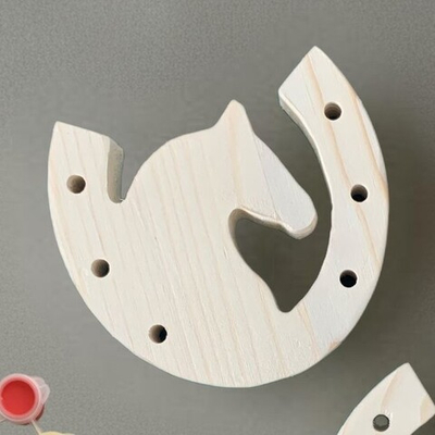 Заготовка для творчества деревянная Подкова с лошадкой