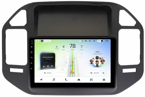 Магнитола для Mitsubishi Pajero 3, Montero 3 1999-2006 (рамка черная) - Teyes CC4L монитор 9" IPS, Android 14, Быстрая, Snapdragon 662, CarPlay, 4G SIM-слот