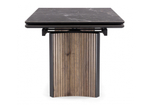 Керамический стол Woodville Саливан 180x90 nero marquina, дуб бомонд лофт