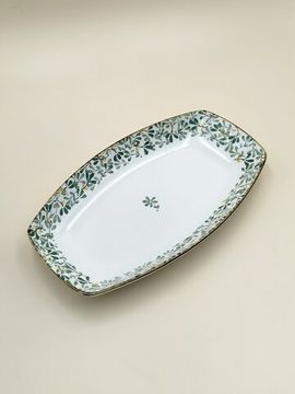 Блюдо овальное 30 см. "Япония" зеленый декор