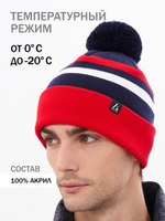 Шапка Apscale Desire Pom Red/Black с помпоном