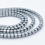Гематит (имитация), цвет серебристый, размер около 3,8*4 мм, цена за 51-52 шт (1/2 нити)