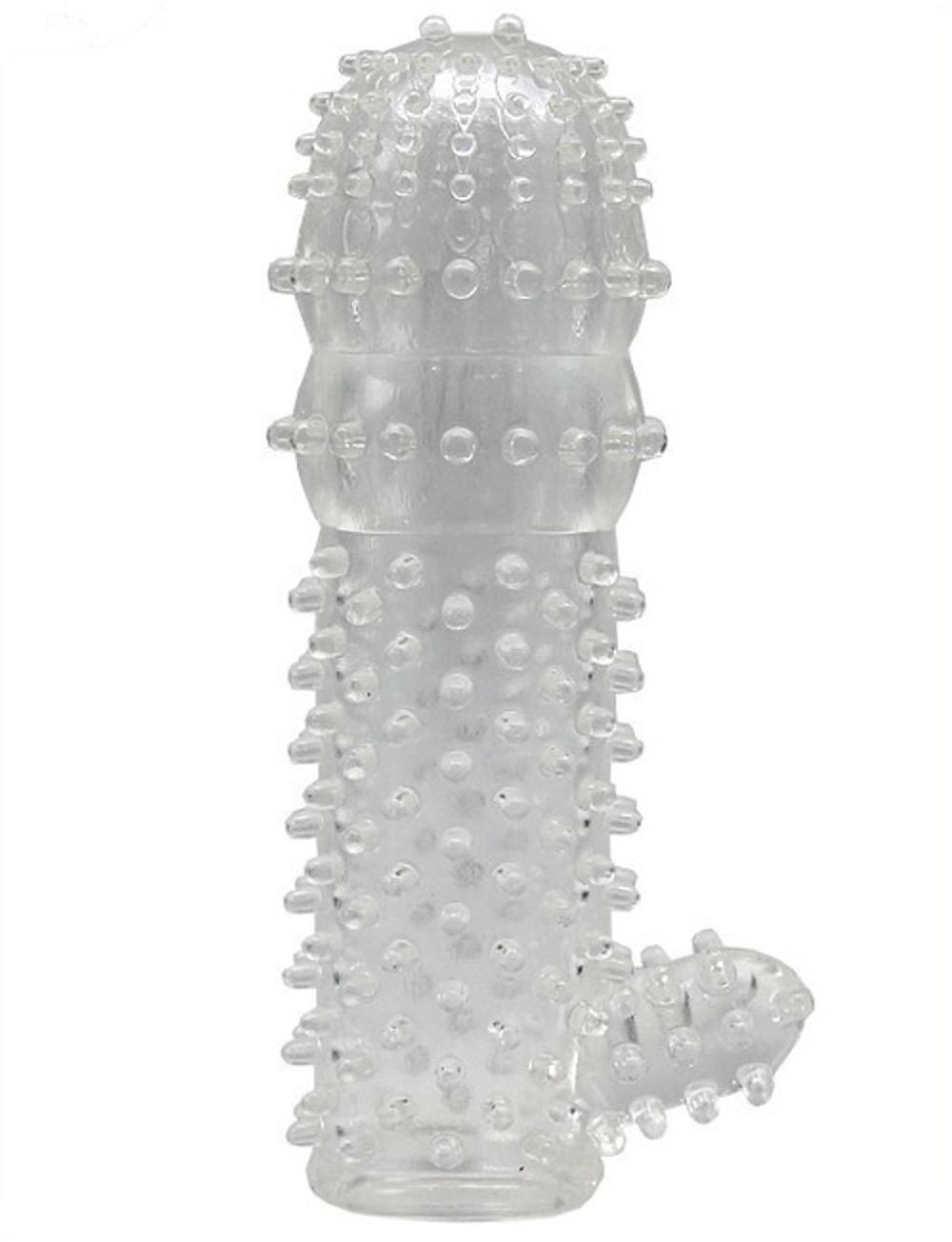 Рифленая насадка с дополнительной клиторальной стимуляцией (прозрачный) (Цвет: прозрачный)