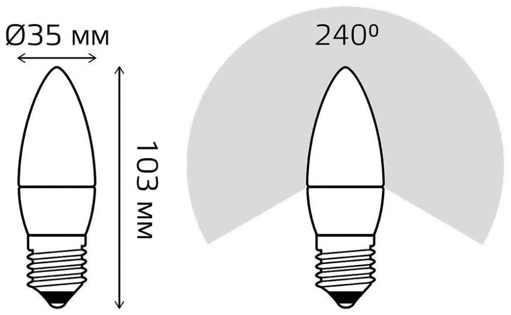 Лампа Gauss LED Elementary Свеча 10W E27 750 lm 6500K  30230