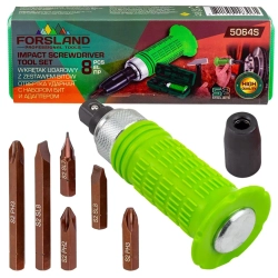 Отвертка ударная с набором бит и адаптером 8пр. Forsland Forsland-5064S