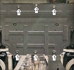 Защита картера двигателя, Электроусилителя руля, Переднего электромотора. 4 мм, Алюминий для Voyah Free 2023-н.в., Motodor.348601