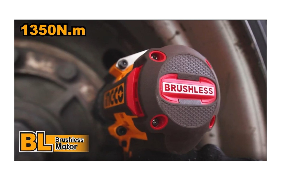 Аккумуляторный бесщеточный ударный гайковерт INGCO CIWLI20135 INDUSTRIAL 20 В 1/2" 1350 Нм / 1900 Нм