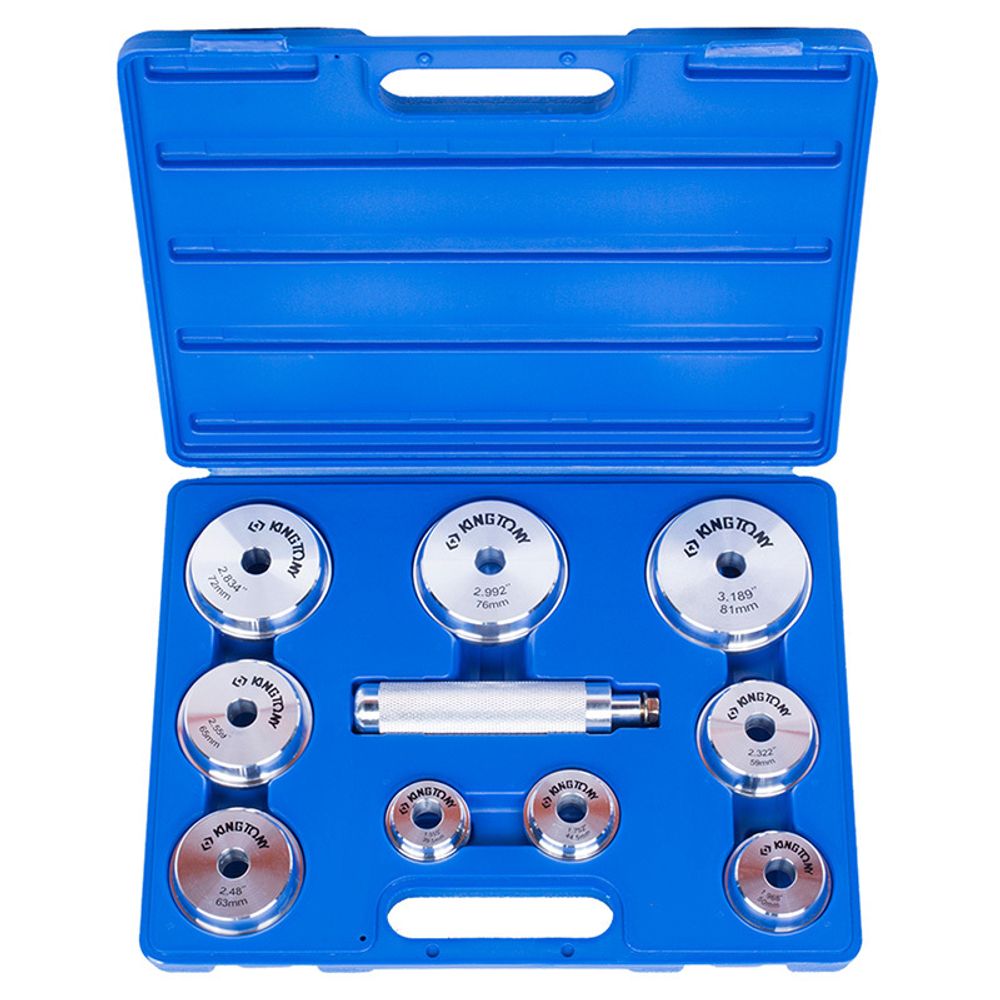 KING TONY (9BA11) Набор оправок для подшипников и сальников, 39-81 мм, 10 предметов