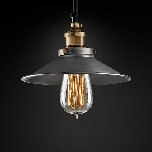 Подвесной дизайнерский светильник  20th C. Factory Filament Metal Single Pendant by Restoration Hardware