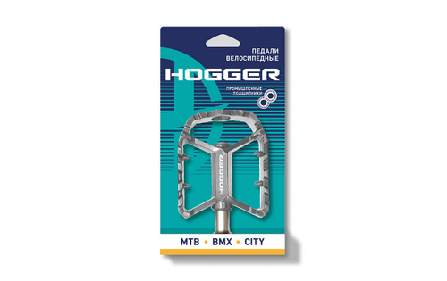 Педали HOGGER MTB алюминиевые 109x90мм резьба 916 промподшипники серые