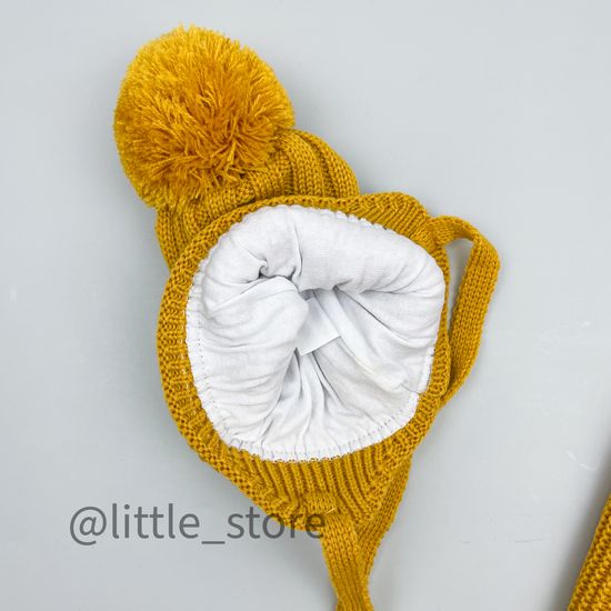 Шапка демисезонная, со снудом "Дино" горчица