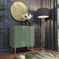 Комод Арт Колор Стайл Голд с 2 полками Зеленый нефрит