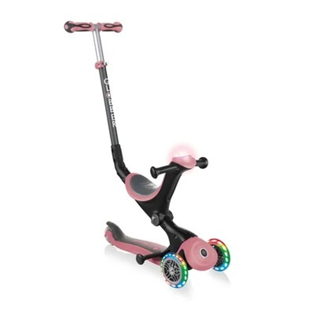 Самокат Globber Go Up Deluxe Play Lights светло-розовый
