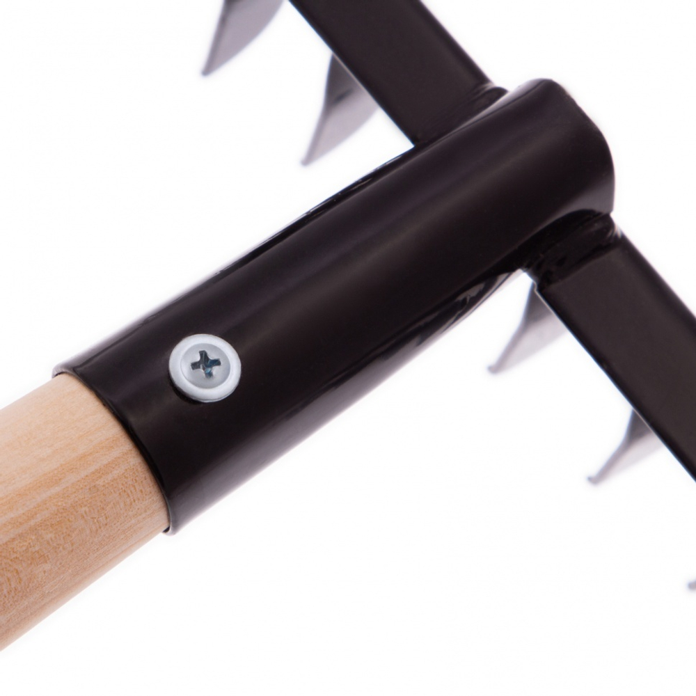 Грабли стальные, 350х1300 мм, 14 витых зубьев, деревянный черенок, Россия, Сибртех