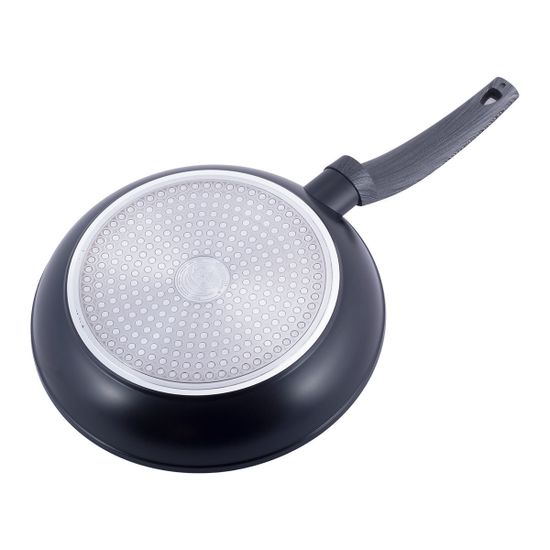 Сковорода 24 см. из кованного алюминия Kamille KM-4122 с антипригарным покрытием PTFE чёрный мрамор