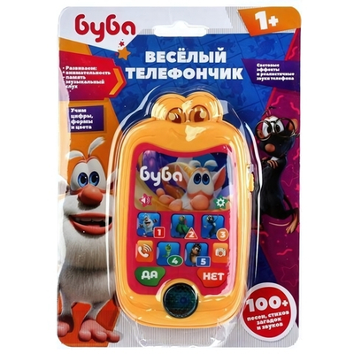 Обучающий телефон "Буба" 100 песен,стихов,загадок,звуков.свет, на бат. HX2501-R15 (Умка)