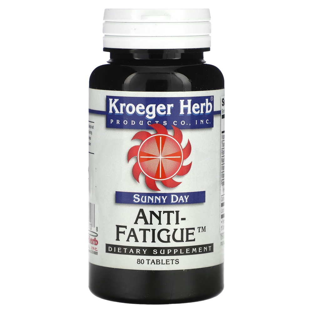 Kroeger Herb Co, Sunny Day, Anti-Fatigue, средство от усталости, 80 таблеток