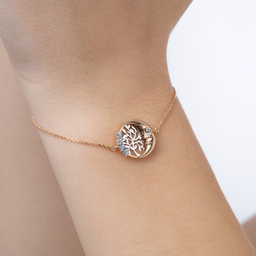 Браслет «Верный спутник» (пожелание счастья) из комбинированного золота c топазами Артикул: 05-0651-00-201-1111-75