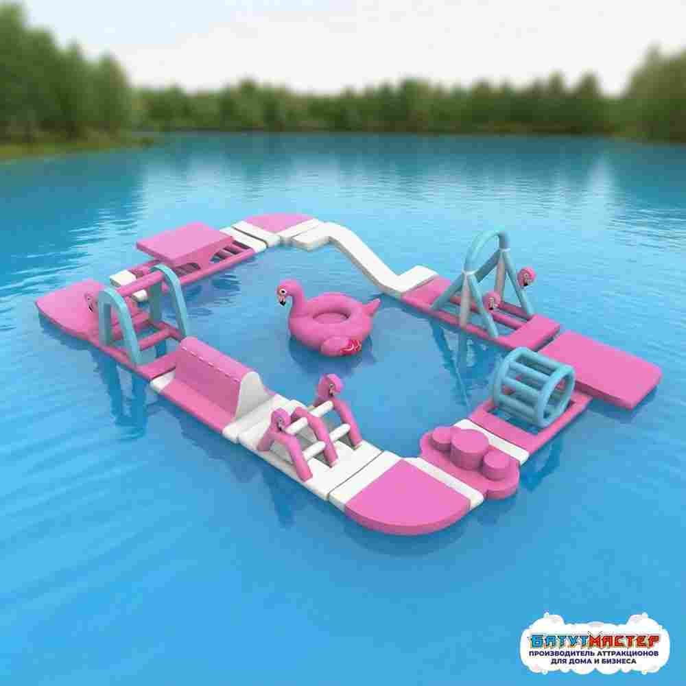 Коммерческий надувной аквапарк «Фламинго-парк» 16х9х3 м