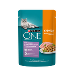 Влажный корм для кошек Purina ONE при чувствительном пищеварении с курицей и морковью 75 г