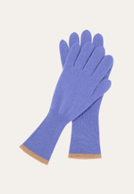 Перчатки голубые с бежевой окантовкой