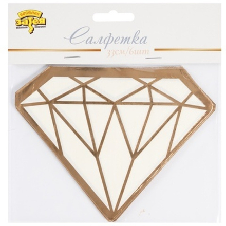 Салфетка фигур Свадьба LUX Vanil 33см. 6штG