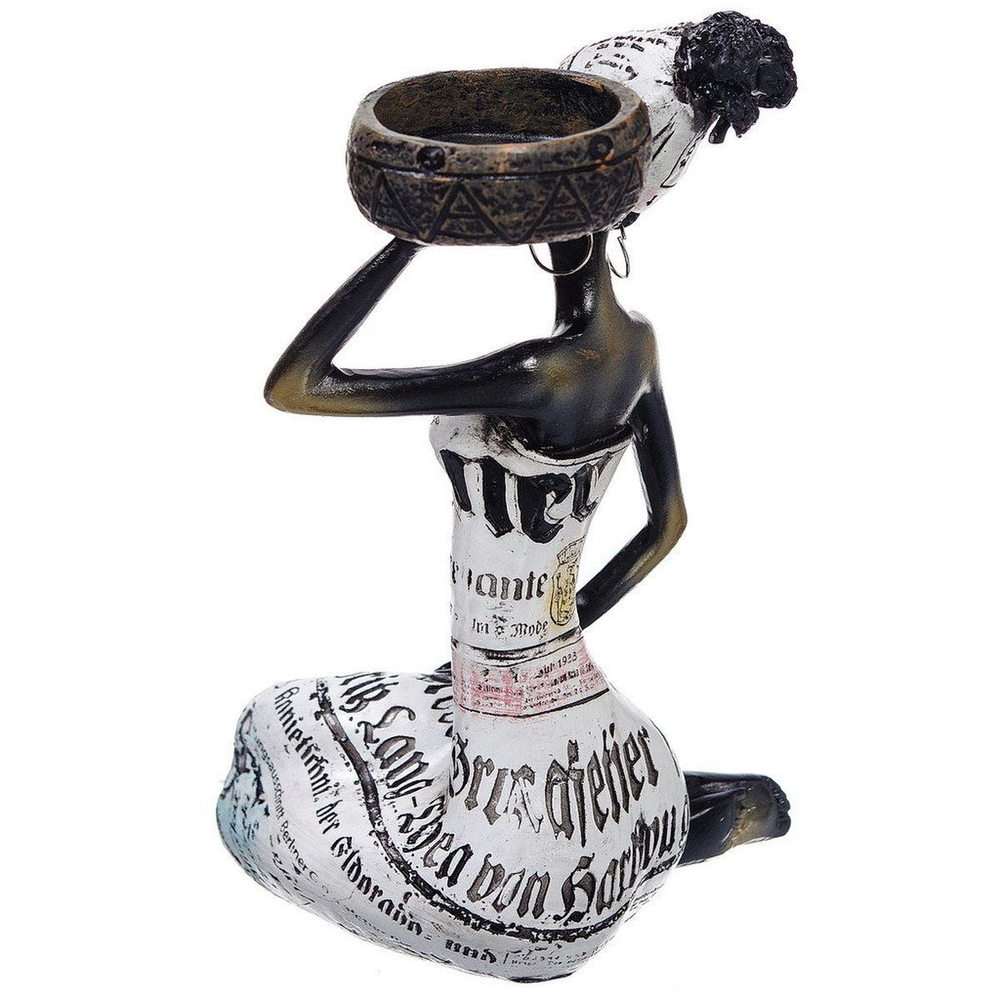 Фигурка декоративная Африканка в белом платье, 18 см, Y6-2102