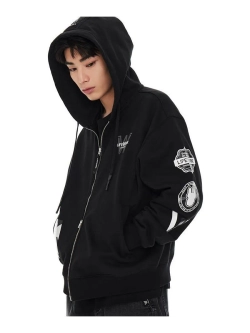 Худи на молнии с капюшоном с логотипом ladok на рукаве