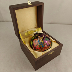 Шар новогодний с круговой росписью "Жар-птица" в футляре