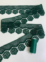 Тесьма плетеная,  5,5см, зеленый темный, плотная AF