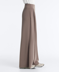 OYSHO Брюки с широкими штанинами и корсетным поясом, серо-коричневый