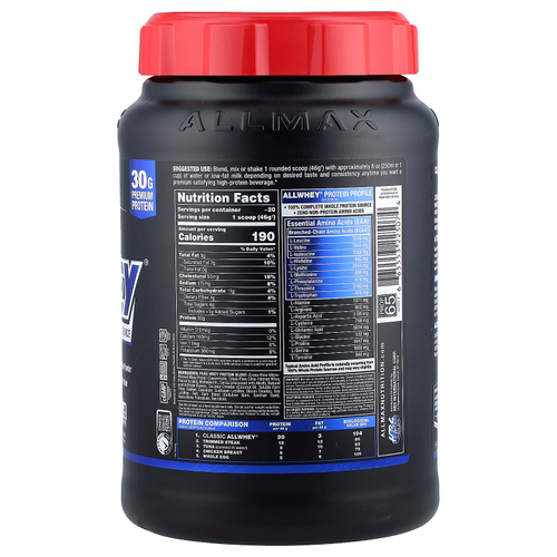 ALLMAX, CLASSIC ALLWHEY®, 100% сывороточный протеин, со вкусом шоколада, 907 г (2 фунта)