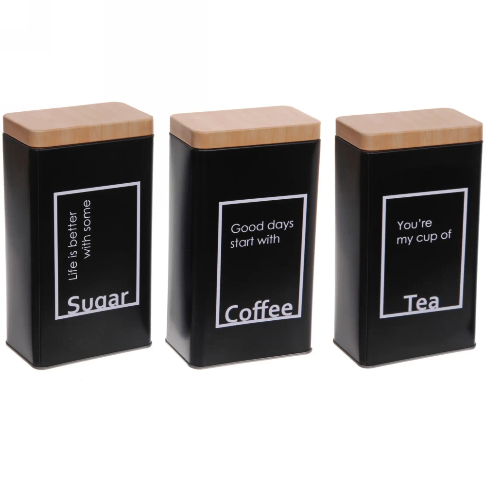 Банка для продуктов металлическая «Black style» 800мл 9*6*16см